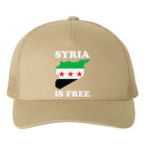 I Love Syria Is Free Syrian Map New Syrian Flag Yupoong Adult 5-Panel Trucker Hat