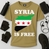 I Love Syria Is Free Syrian Map New Syrian Flag Cooling Performance Crew T-Shirt