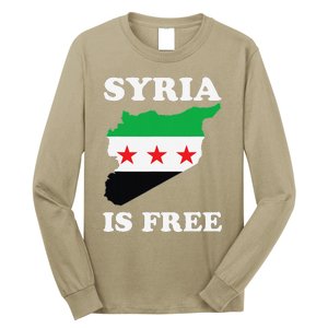 I Love Syria Is Free Syrian Map New Syrian Flag Long Sleeve Shirt