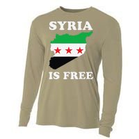 I Love Syria Is Free Syrian Map New Syrian Flag Cooling Performance Long Sleeve Crew