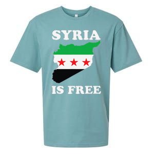 I Love Syria Is Free Syrian Map New Syrian Flag Sueded Cloud Jersey T-Shirt