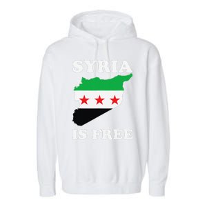 I Love Syria Is Free Syrian Map New Syrian Flag Garment-Dyed Fleece Hoodie