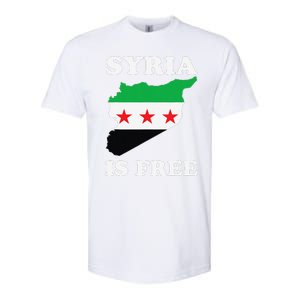 I Love Syria Is Free Syrian Map New Syrian Flag Softstyle CVC T-Shirt