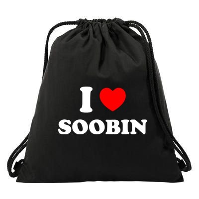I Love Soobin Drawstring Bag