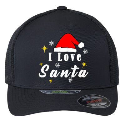 I Love Santa | Merry Christmas Flexfit Unipanel Trucker Cap