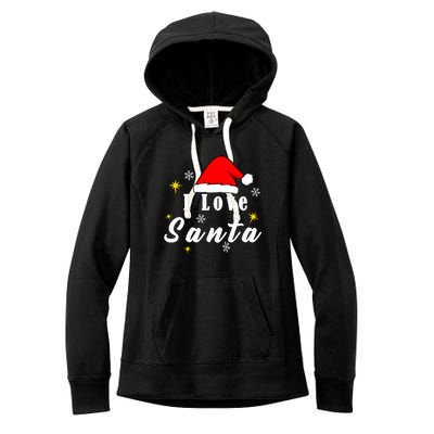 I Love Santa | Merry Christmas Women's Fleece Hoodie