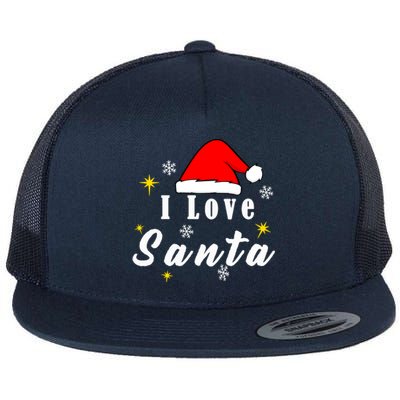 I Love Santa | Merry Christmas Flat Bill Trucker Hat