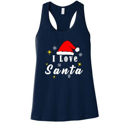 I Love Santa | Merry Christmas Women's Racerback Tank