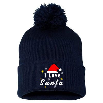 I Love Santa | Merry Christmas Pom Pom 12in Knit Beanie