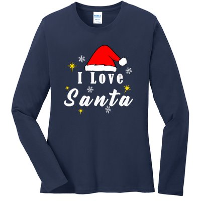 I Love Santa | Merry Christmas Ladies Long Sleeve Shirt