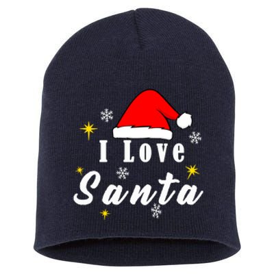 I Love Santa | Merry Christmas Short Acrylic Beanie