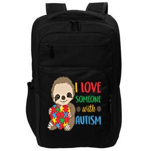 I Love Someone With Autism Cute Sloth Autistic Gift Impact Tech Backpack