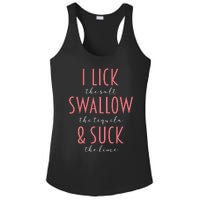 I Lick Salt Swallow Tequila Suck Lime Funny Mexican Drinking Ladies PosiCharge Competitor Racerback Tank