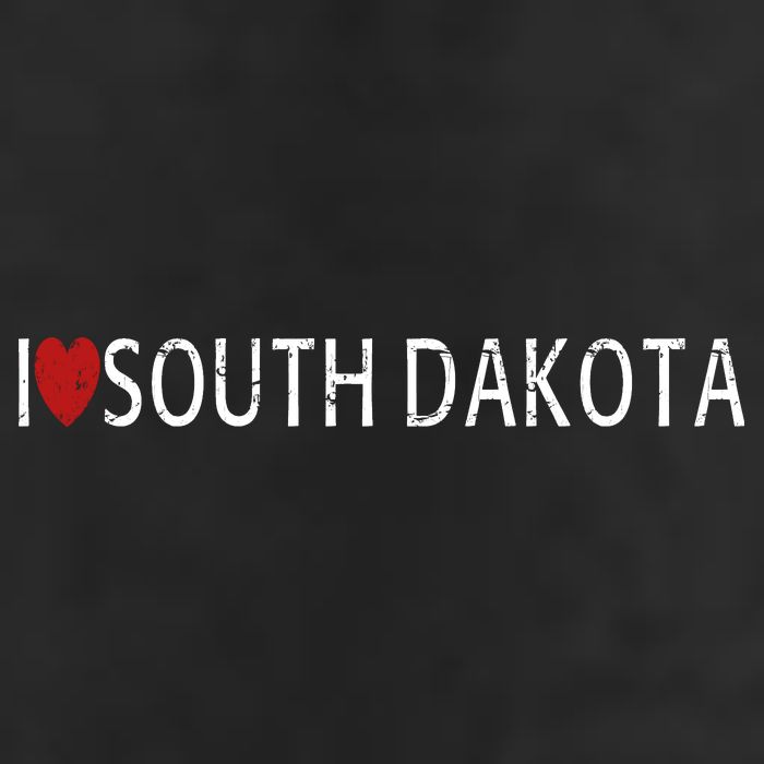 I Love South Dakota 7 Panel Mesh Trucker Snapback Hat