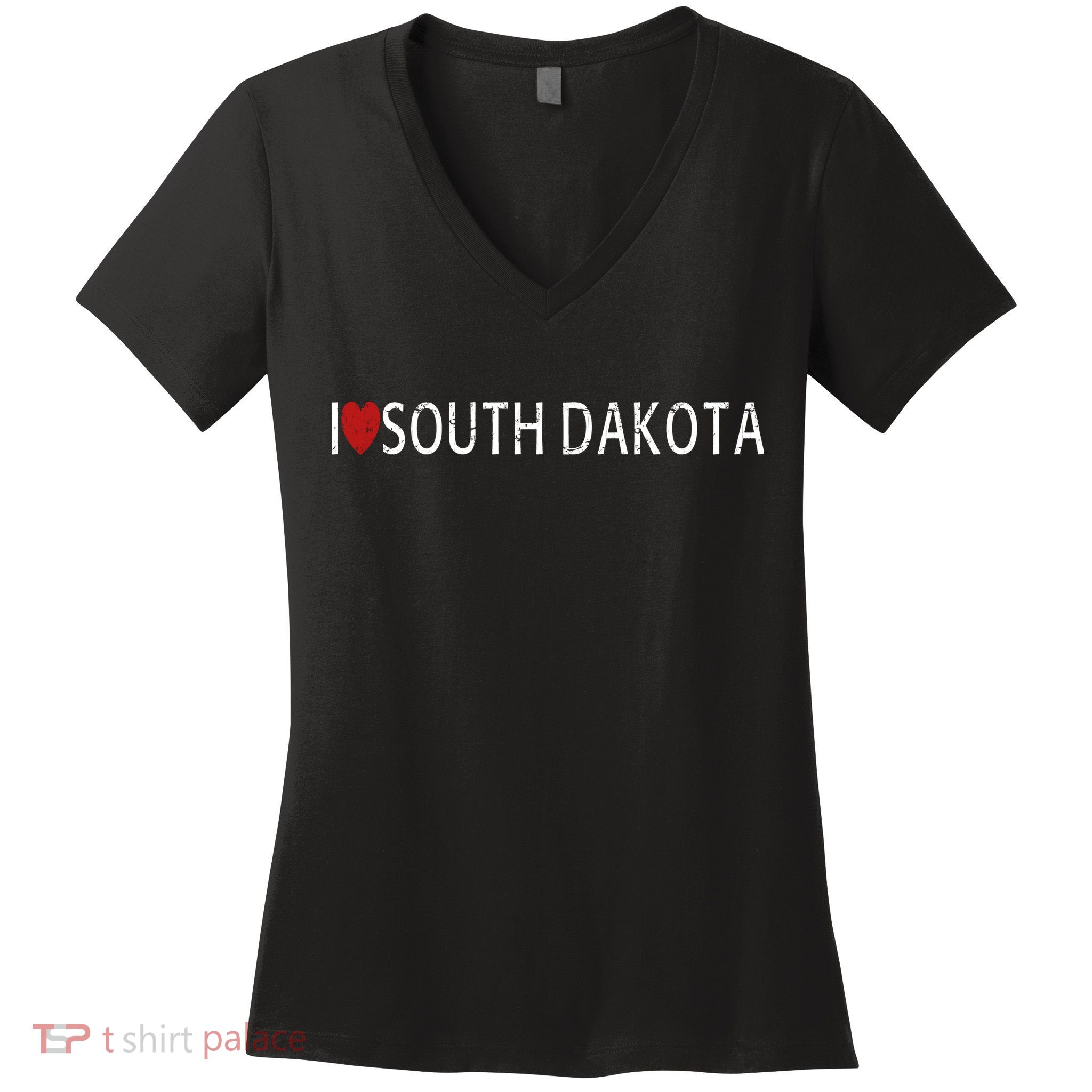 I Love South Dakota Women's V-Neck T-Shirt
