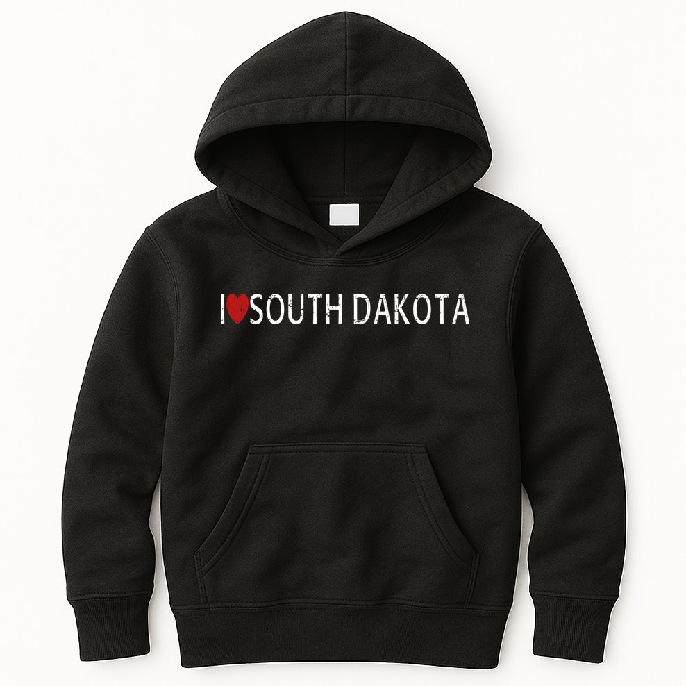 I Love South Dakota Kids Hoodie