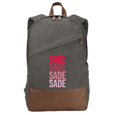 I Love Sade First Name Sade Cotton Canvas Backpack