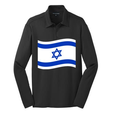 Israel Love Stand With Israel Silk Touch Performance Long Sleeve Polo