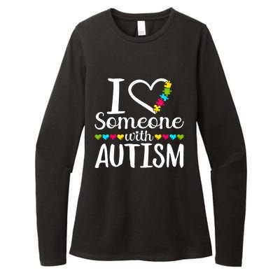 I Love Someone With Autism Heart Puzzle Piece Gift Womens CVC Long Sleeve Shirt