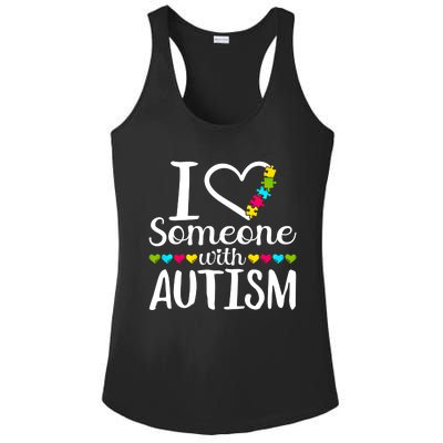 I Love Someone With Autism Heart Puzzle Piece Gift Ladies PosiCharge Competitor Racerback Tank