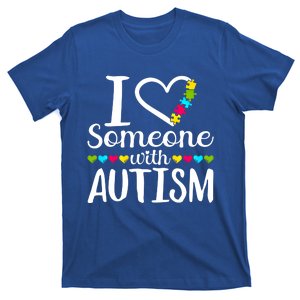 I Love Someone With Autism Heart Puzzle Piece Gift T-Shirt