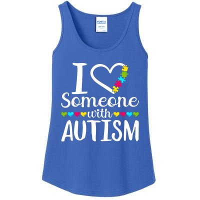 I Love Someone With Autism Heart Puzzle Piece Gift Ladies Essential Tank