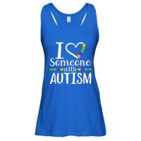 I Love Someone With Autism Heart Puzzle Piece Gift Ladies Essential Flowy Tank