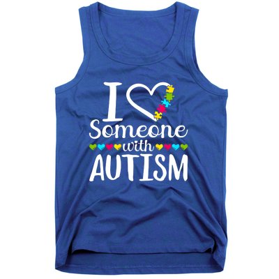 I Love Someone With Autism Heart Puzzle Piece Gift Tank Top