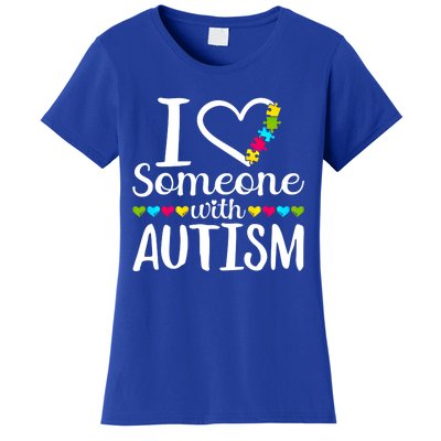 I Love Someone With Autism Heart Puzzle Piece Gift Women's T-Shirt