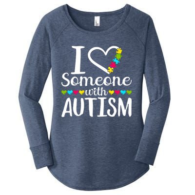 I Love Someone With Autism Heart Puzzle Piece Gift Women's Perfect Tri Tunic Long Sleeve Shirt