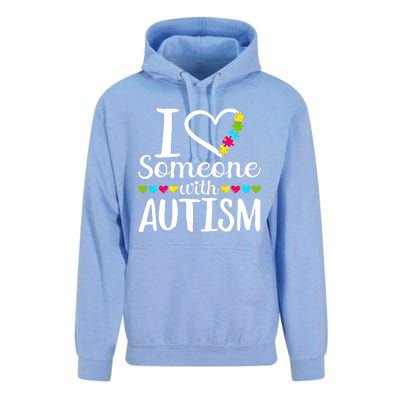 I Love Someone With Autism Heart Puzzle Piece Gift Unisex Surf Hoodie