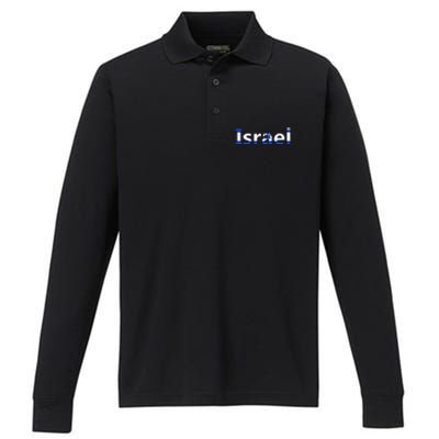 Israel Love Stand With Israel Performance Long Sleeve Polo