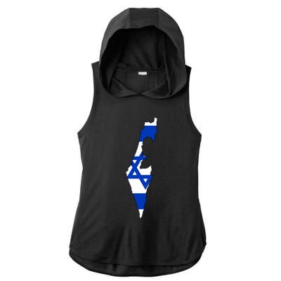 Israel Love Stand With Israel Ladies PosiCharge Tri-Blend Wicking Draft Hoodie Tank