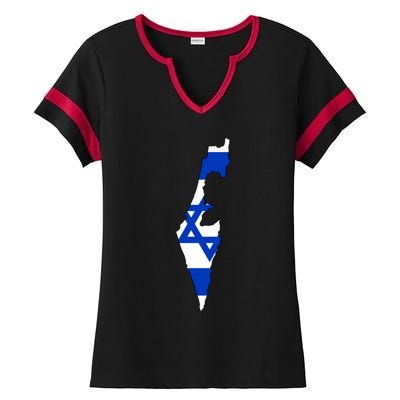 Israel Love Stand With Israel Ladies Halftime Notch Neck Tee