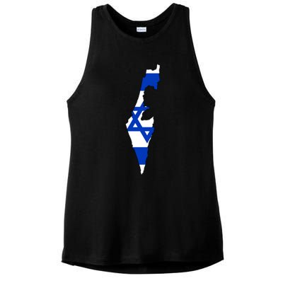 Israel Love Stand With Israel Ladies PosiCharge Tri-Blend Wicking Tank