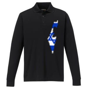 Israel Love Stand With Israel Performance Long Sleeve Polo