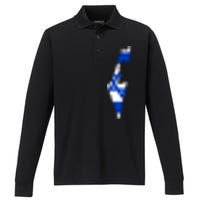 Israel Love Stand With Israel Performance Long Sleeve Polo