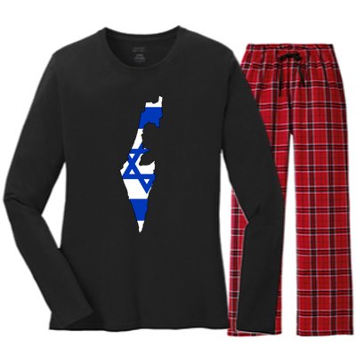 Israel Love Stand With Israel Women's Long Sleeve Flannel Pajama Set 