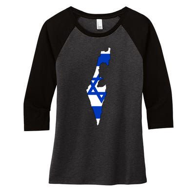 Israel Love Stand With Israel Women's Tri-Blend 3/4-Sleeve Raglan Shirt