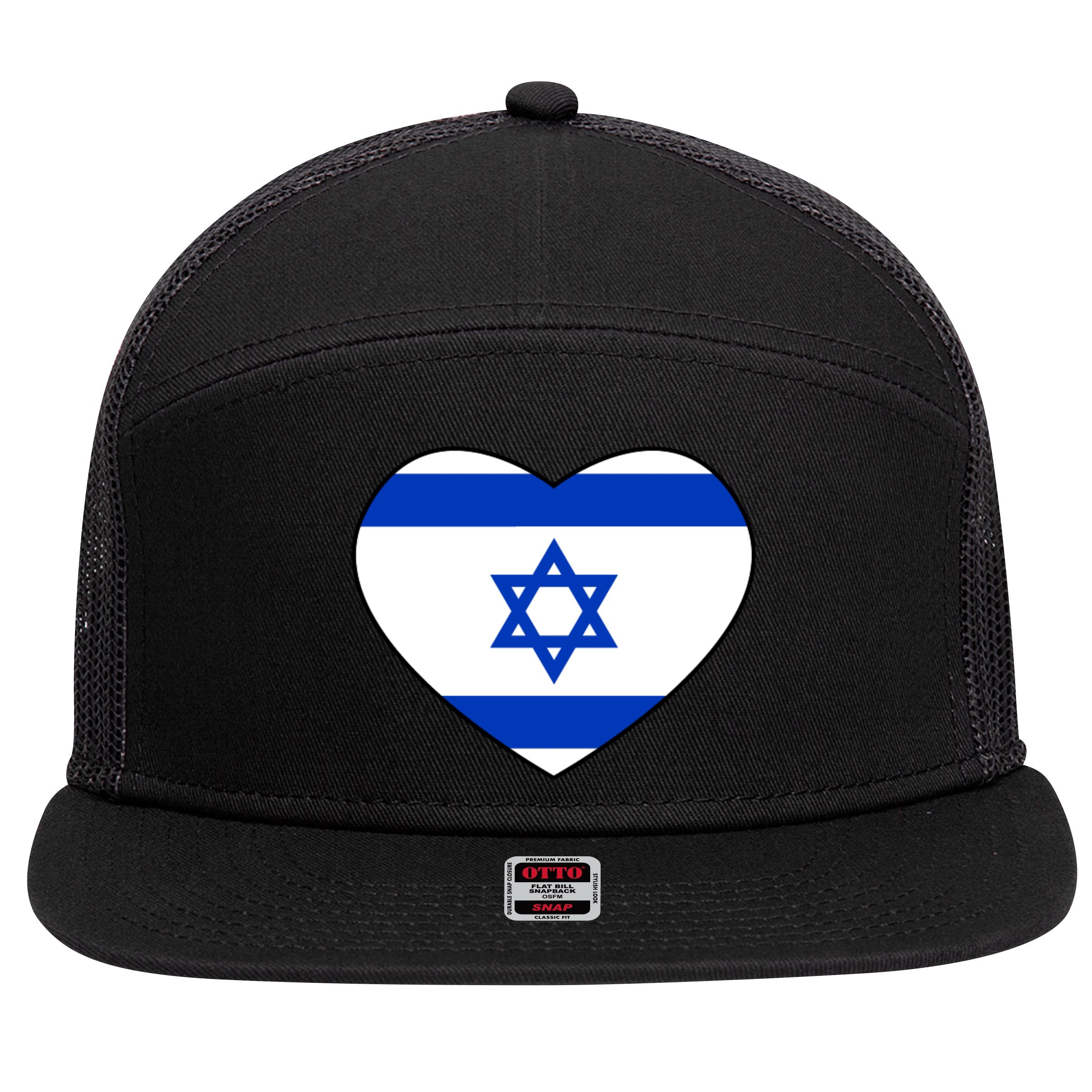 Israel Love Stand With Israel 7 Panel Mesh Trucker Snapback Hat