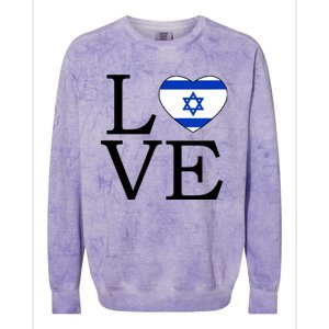 Israel Love Stand With Israel Colorblast Crewneck Sweatshirt