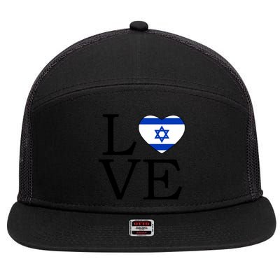 Israel Love Stand With Israel 7 Panel Mesh Trucker Snapback Hat