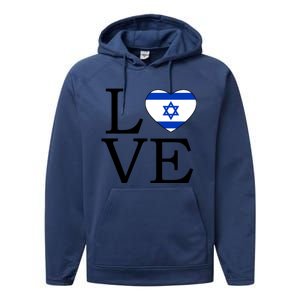 Israel Love Stand With Israel Performance Fleece Hoodie