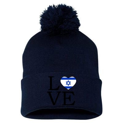 Israel Love Stand With Israel Pom Pom 12in Knit Beanie