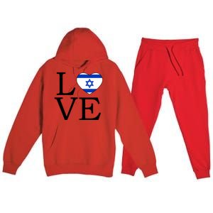 Israel Love Stand With Israel Premium Hooded Sweatsuit Set