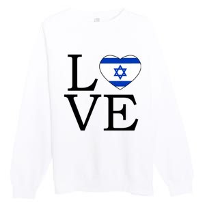 Israel Love Stand With Israel Premium Crewneck Sweatshirt