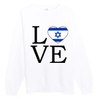 Israel Love Stand With Israel Premium Crewneck Sweatshirt