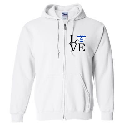 Israel Love Stand With Israel Full Zip Hoodie