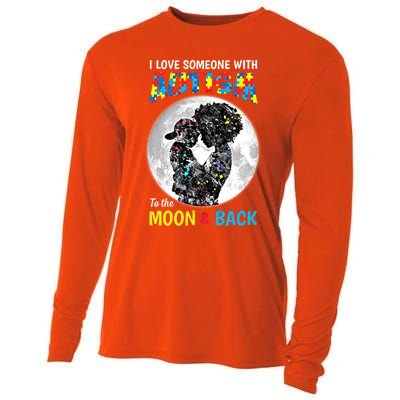 I Love Someone With Autism To The Moon And Back Cool Gift Cooling Performance Long Sleeve Crew