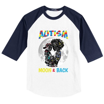 I Love Someone With Autism To The Moon And Back Cool Gift Baseball Sleeve Shirt